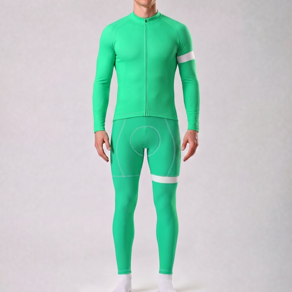 Fluorescent Green Long Sleeves Cycling Kits