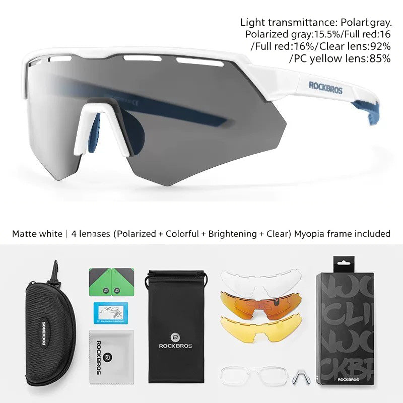 ROCKBROS Cycling Sunglasses | Photochromic & 4‑Lens Kit