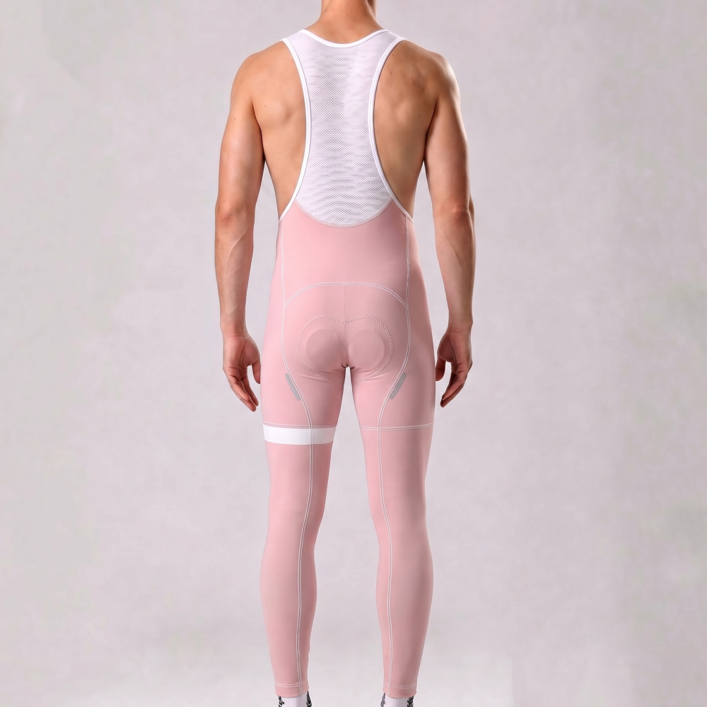 Macaron Pink Fleece Bib Cycling Pants