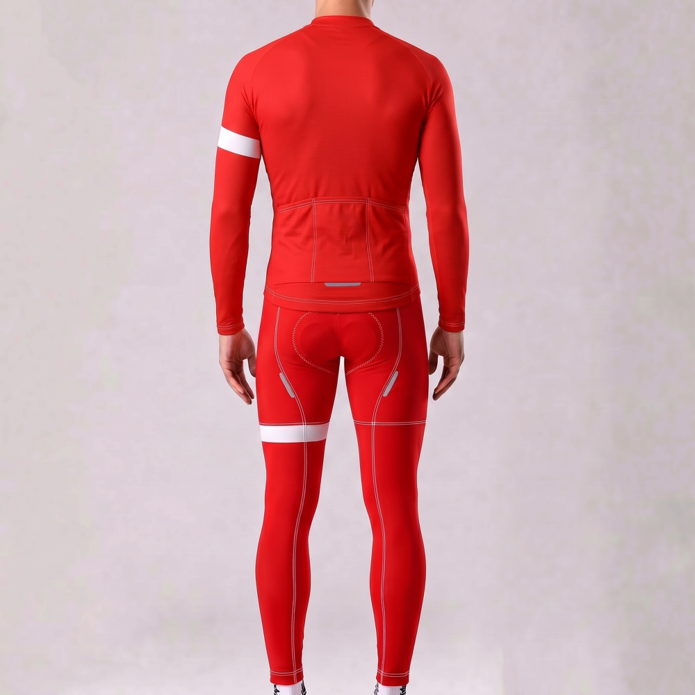Red Long Sleeves Cycling Kits