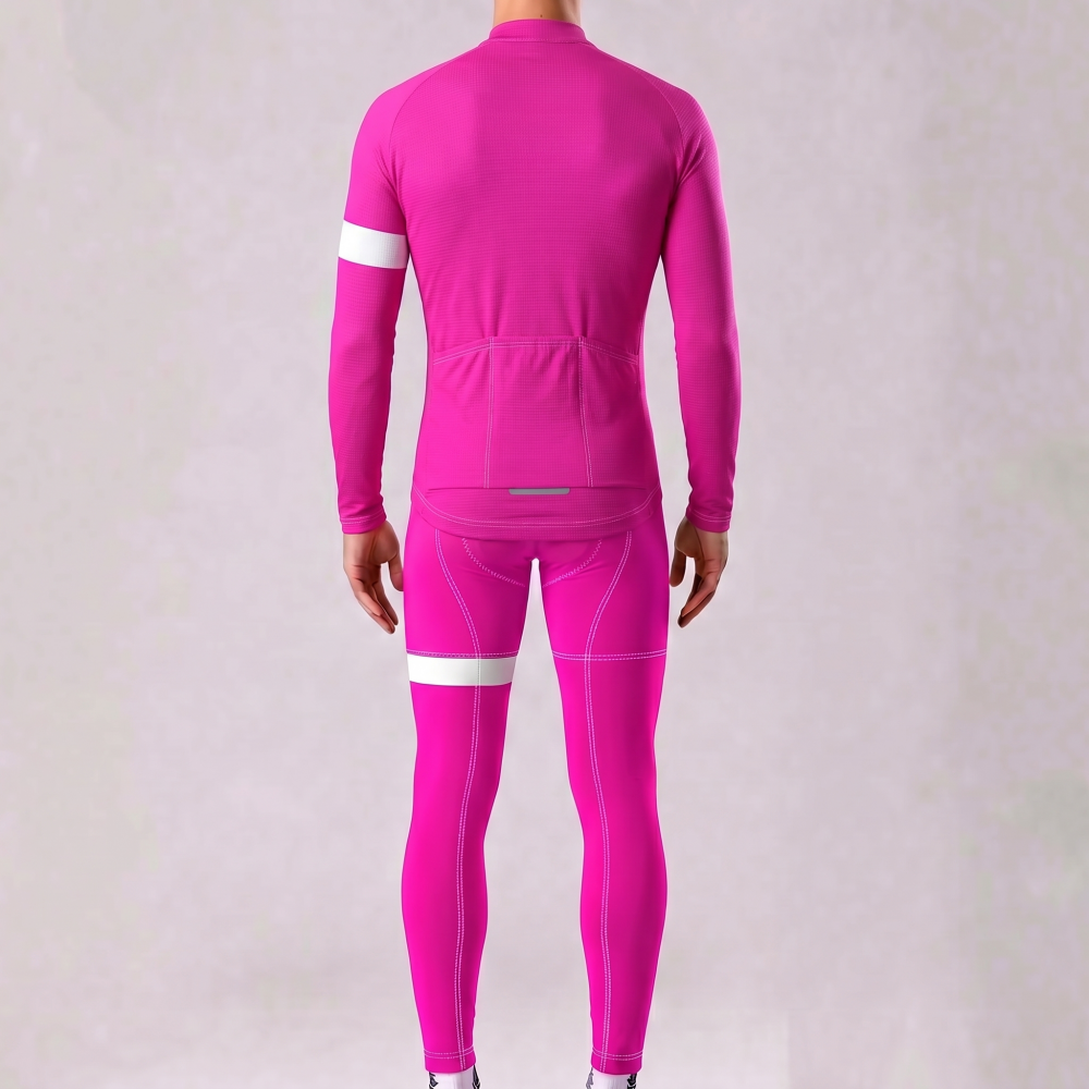 Rose Red Long Sleeves Cycling Kits