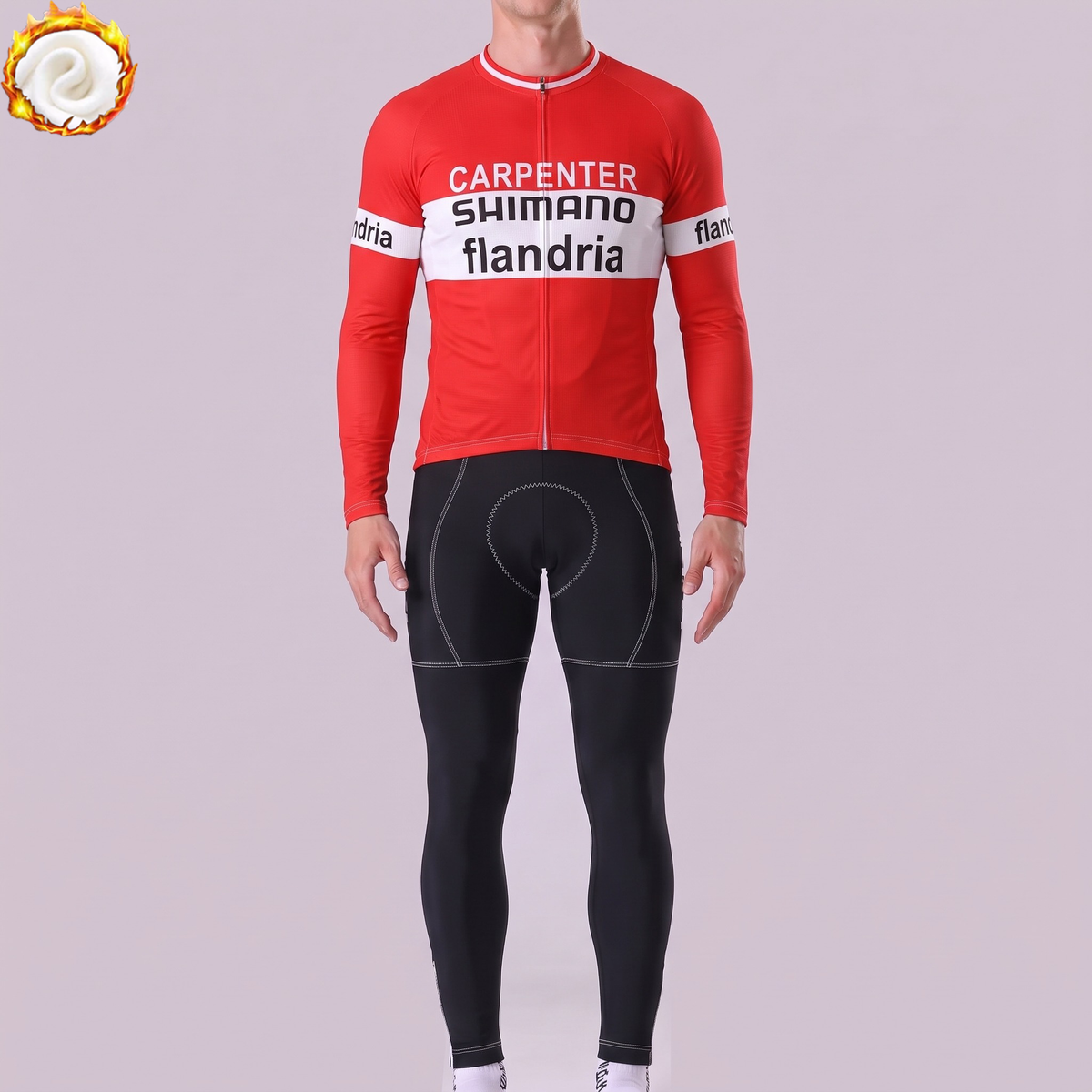 1974 Flandria Fleece Long Sleeves Cycling Kits