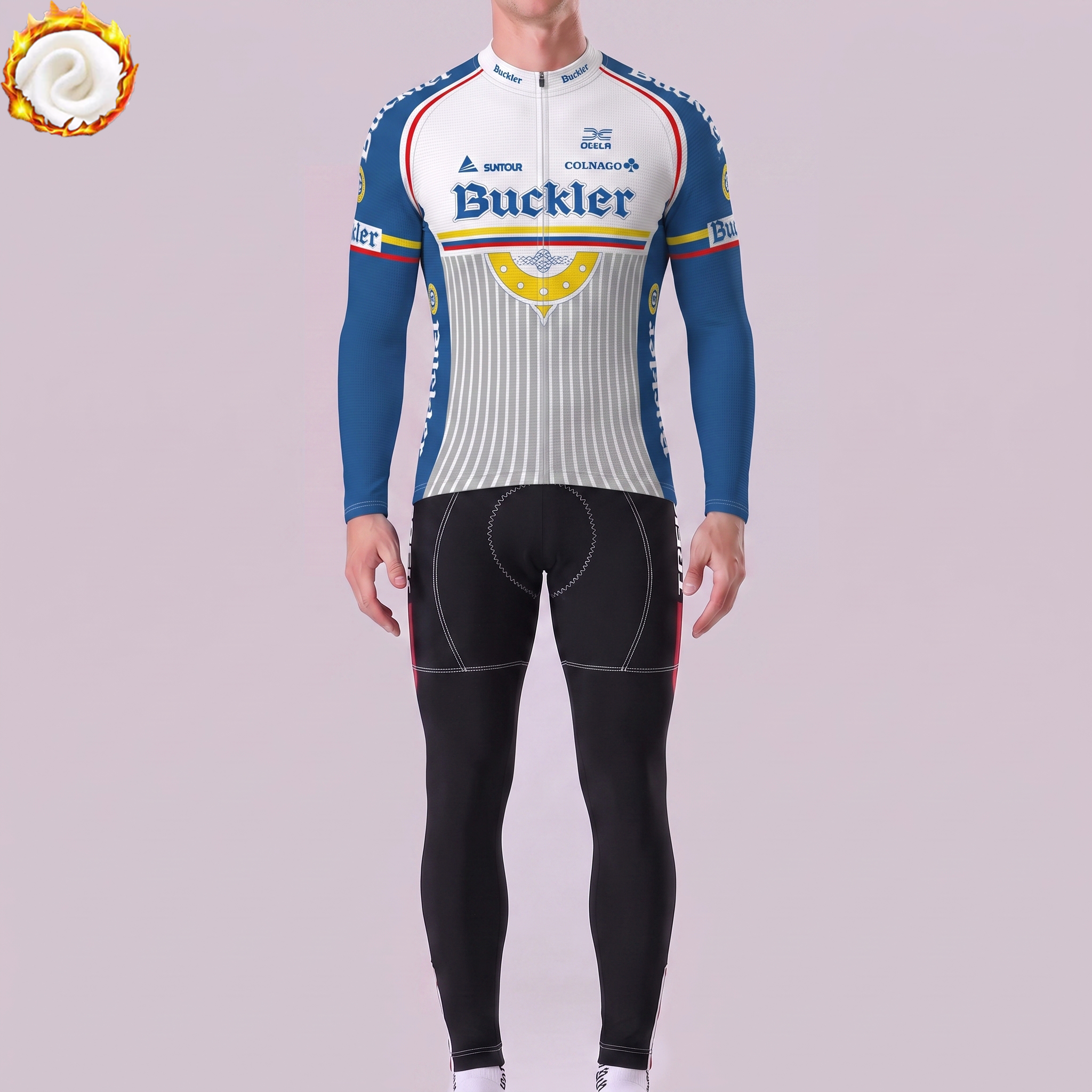 1990 Buckler Fleece Long Sleeves Cycling Kits