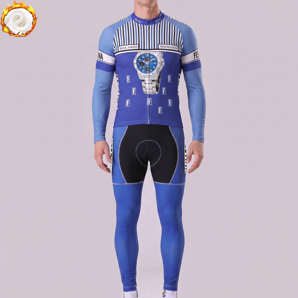 1992 Festina Fleece Long Sleeves Cycling Kits