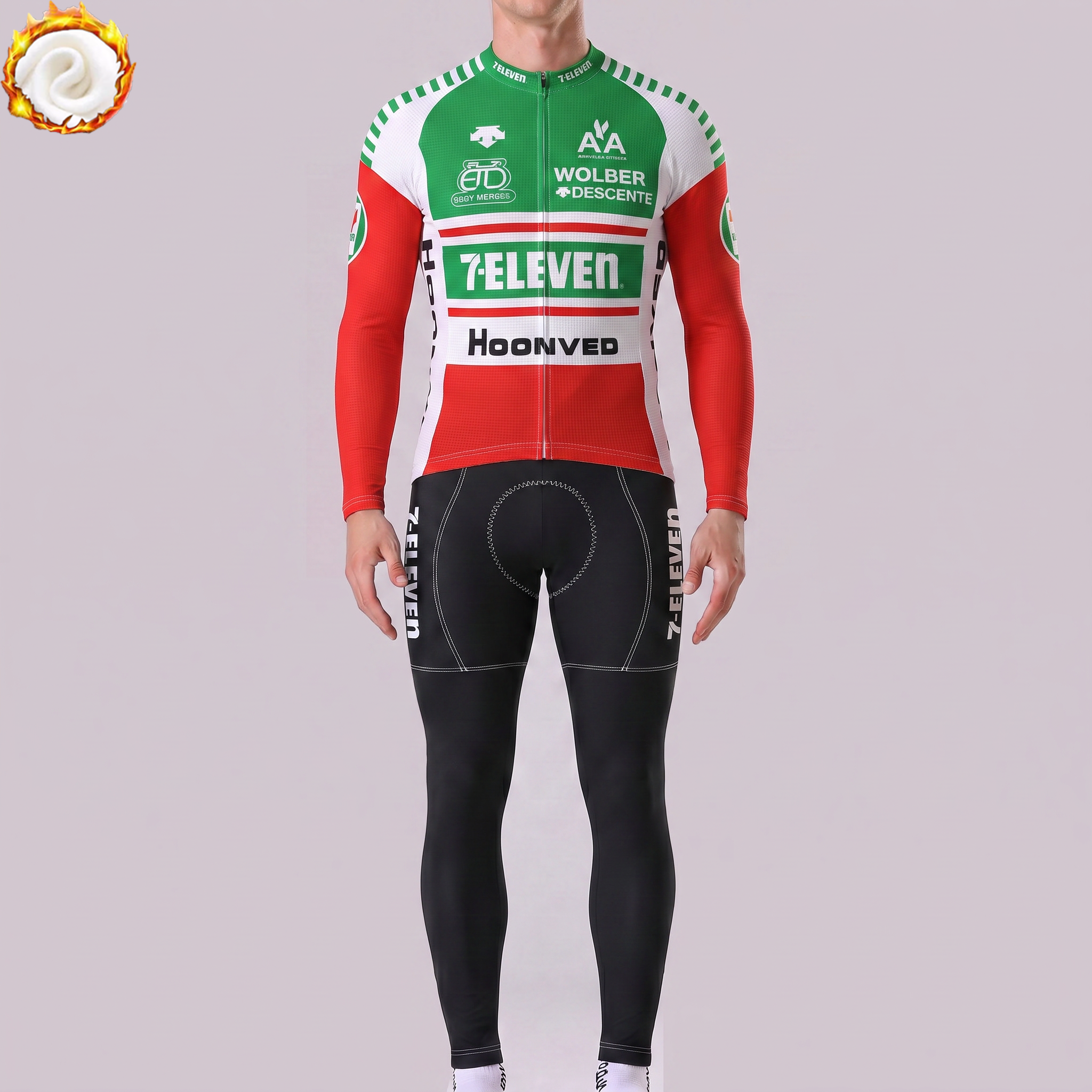 1990 7-Eleven Fleece Long Sleeves Cycling Kits