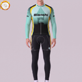 1986 Bianchi Green Fleece Long Sleeves Cycling Kits