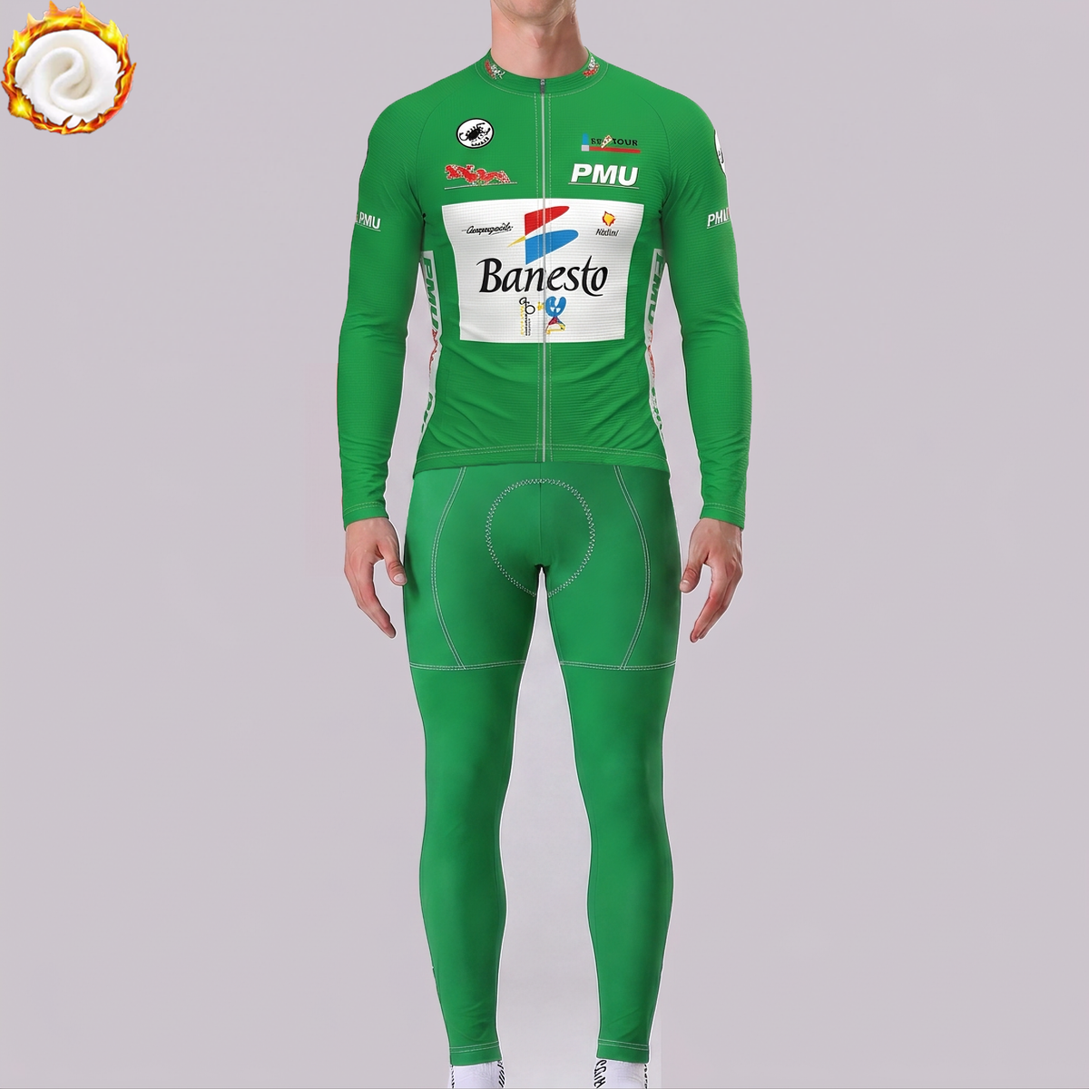 2000 Banesto Fleece Long Sleeves Cycling Kits
