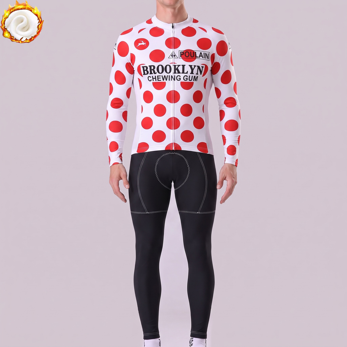 1973 Brooklyn Poulain Fleece Long Sleeves Cycling Kits