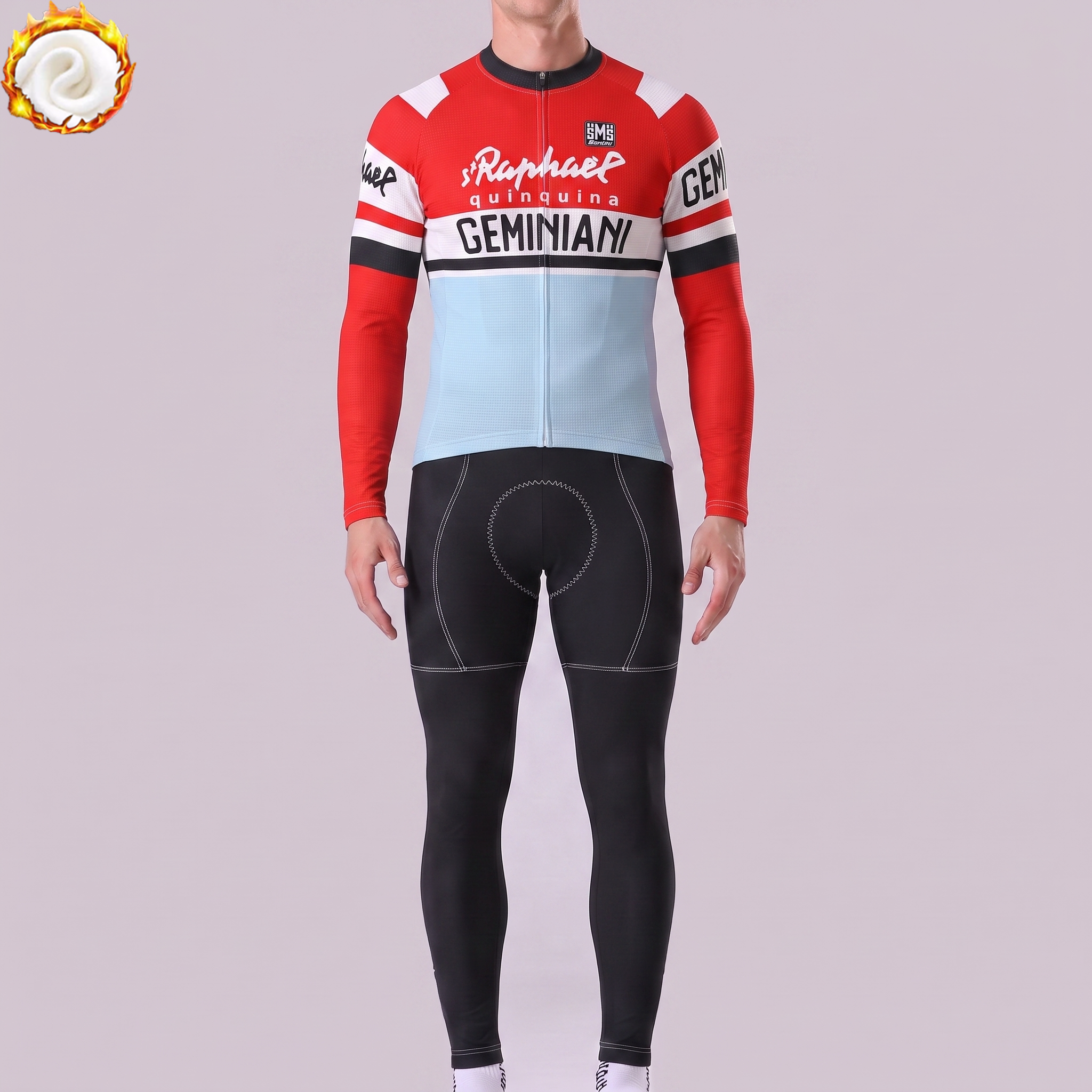 1962 Geminiani Fleece Long Sleeves Cycling Kits