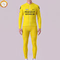 1975 Peugeot Yellow Fleece Long Sleeves Cycling Kits