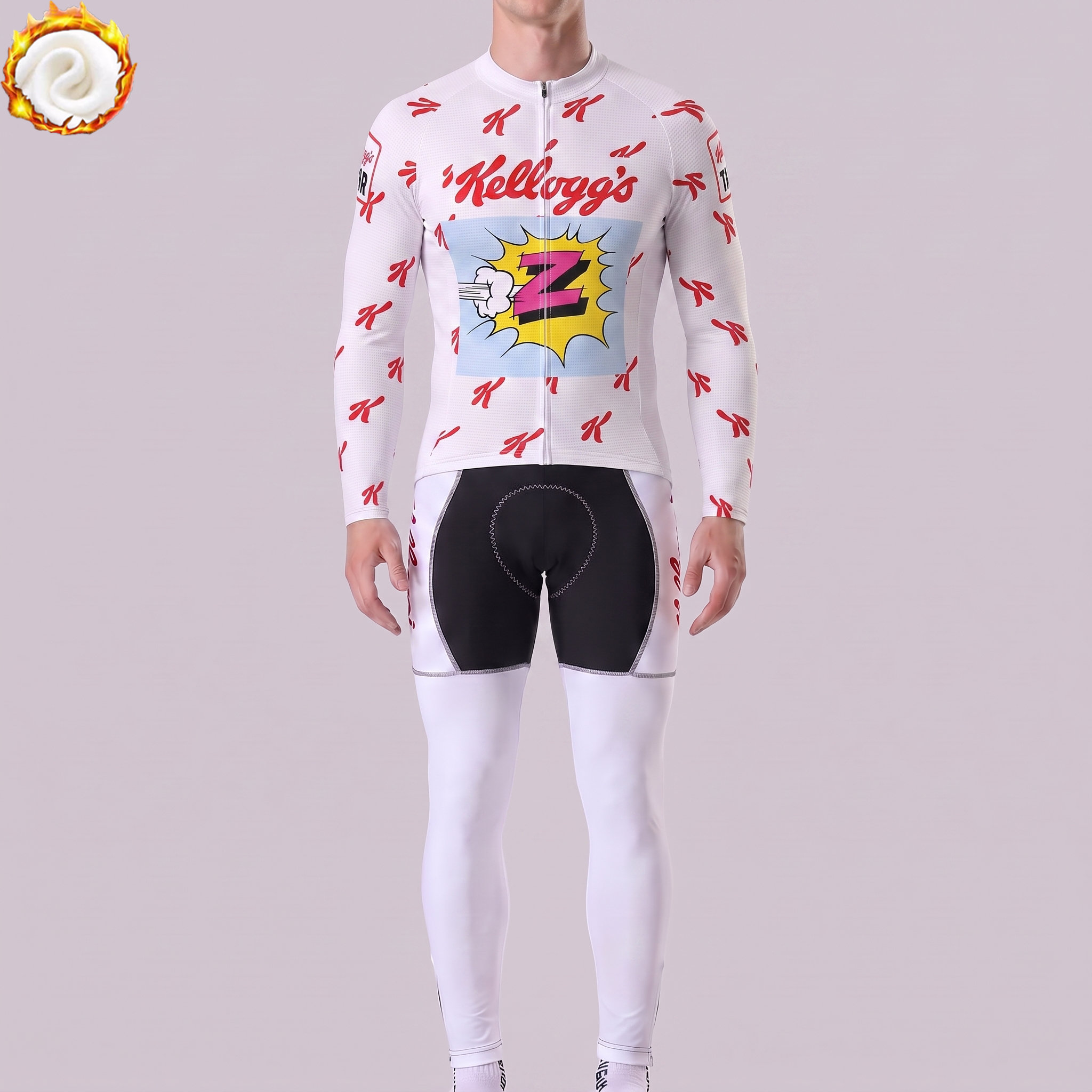 1990 Kellogg's Fleece Long Sleeves Cycling Kits