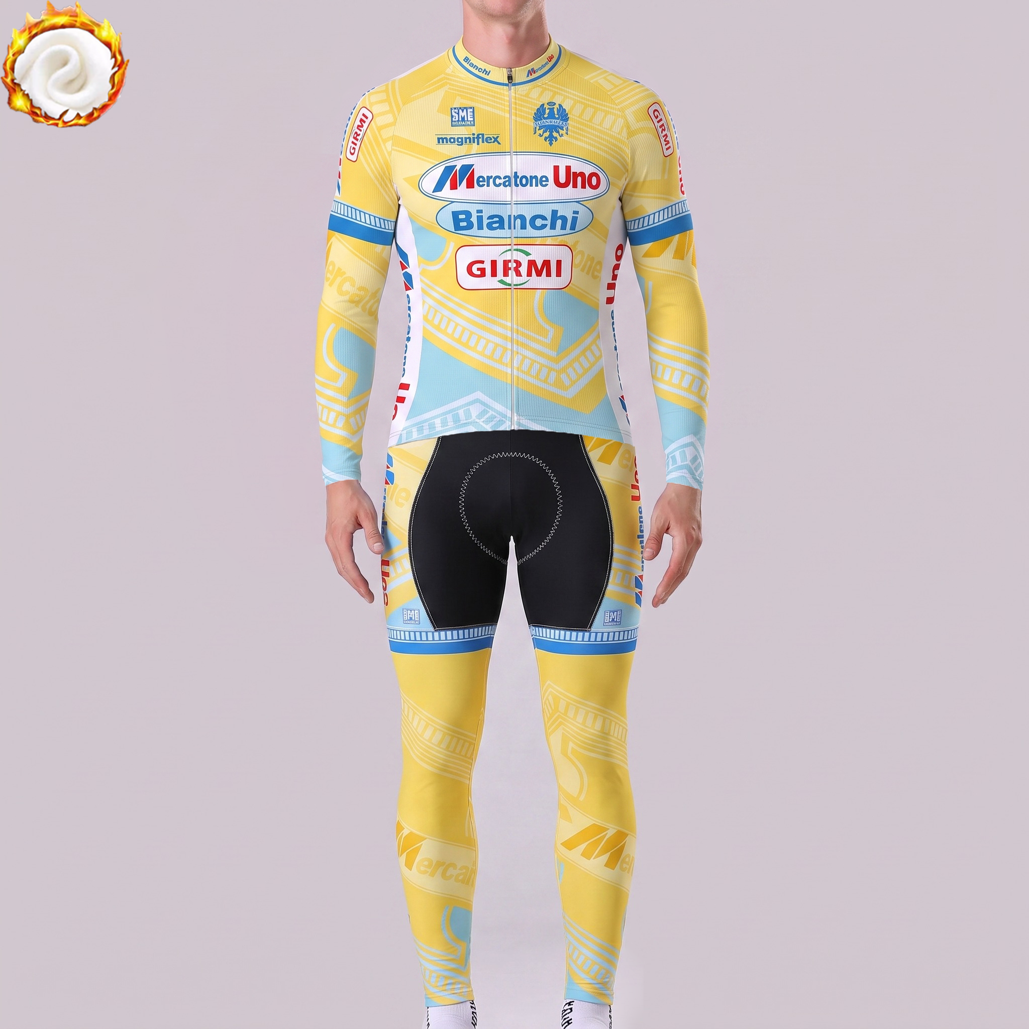 1997 Bianchi Fleece Long Sleeves Cycling Kits