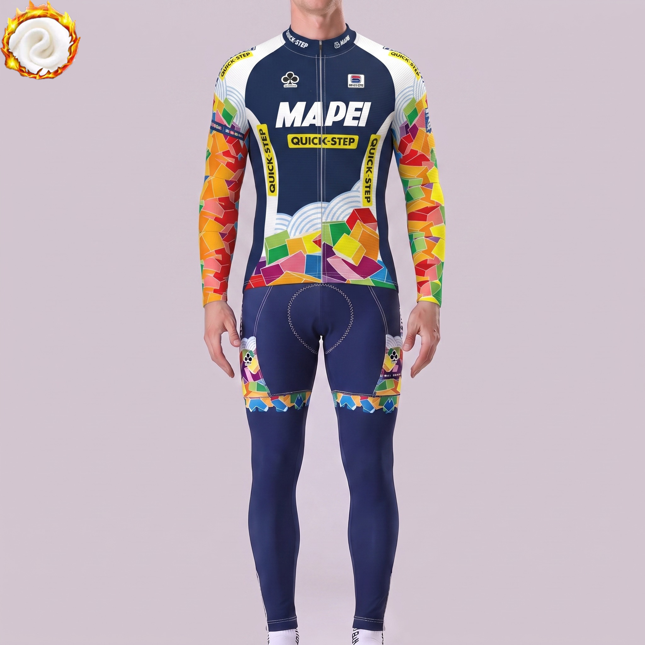 2000 Mapei Fleece Long Sleeves Cycling Kits