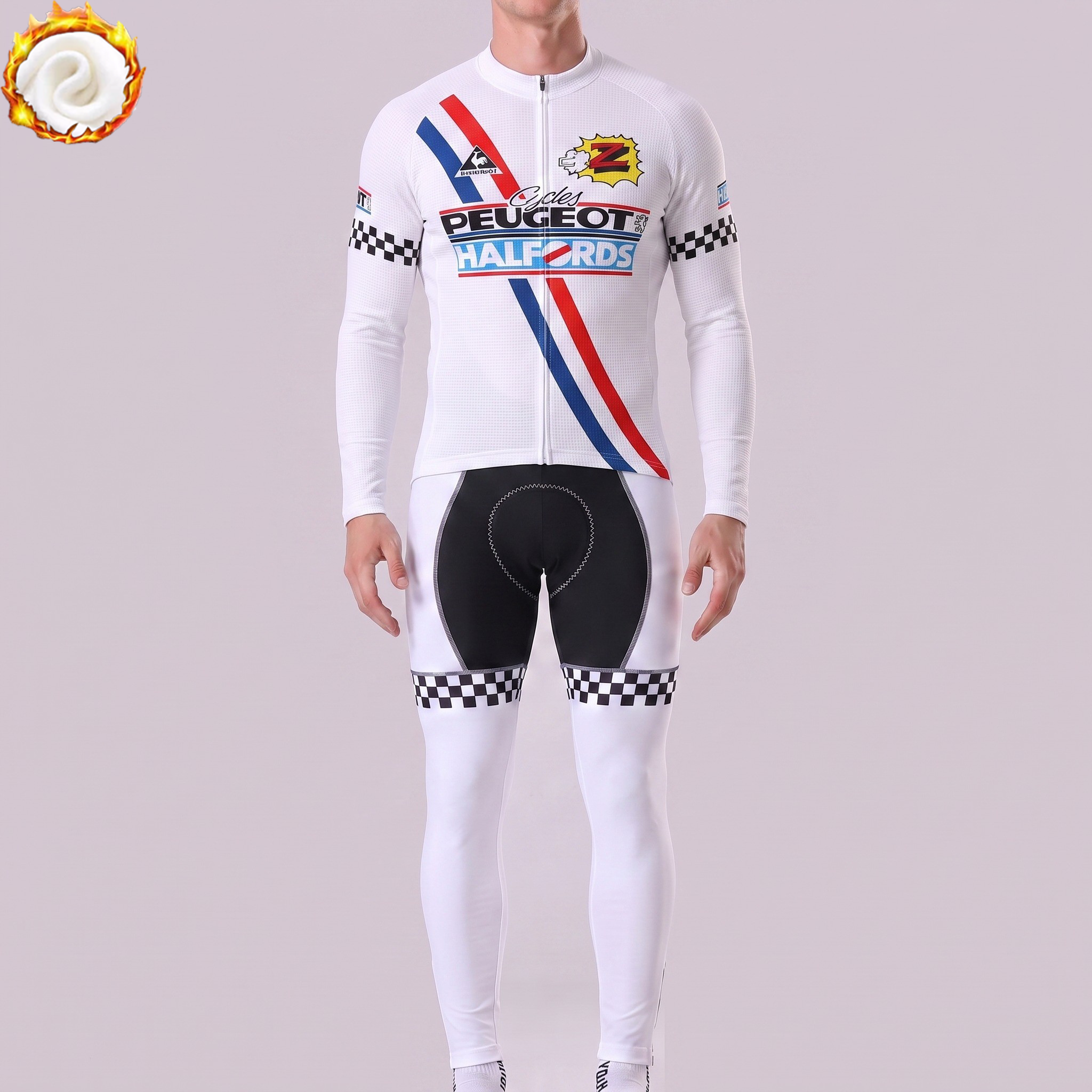 1988 Peugeot Fleece Long Sleeves Cycling Kits