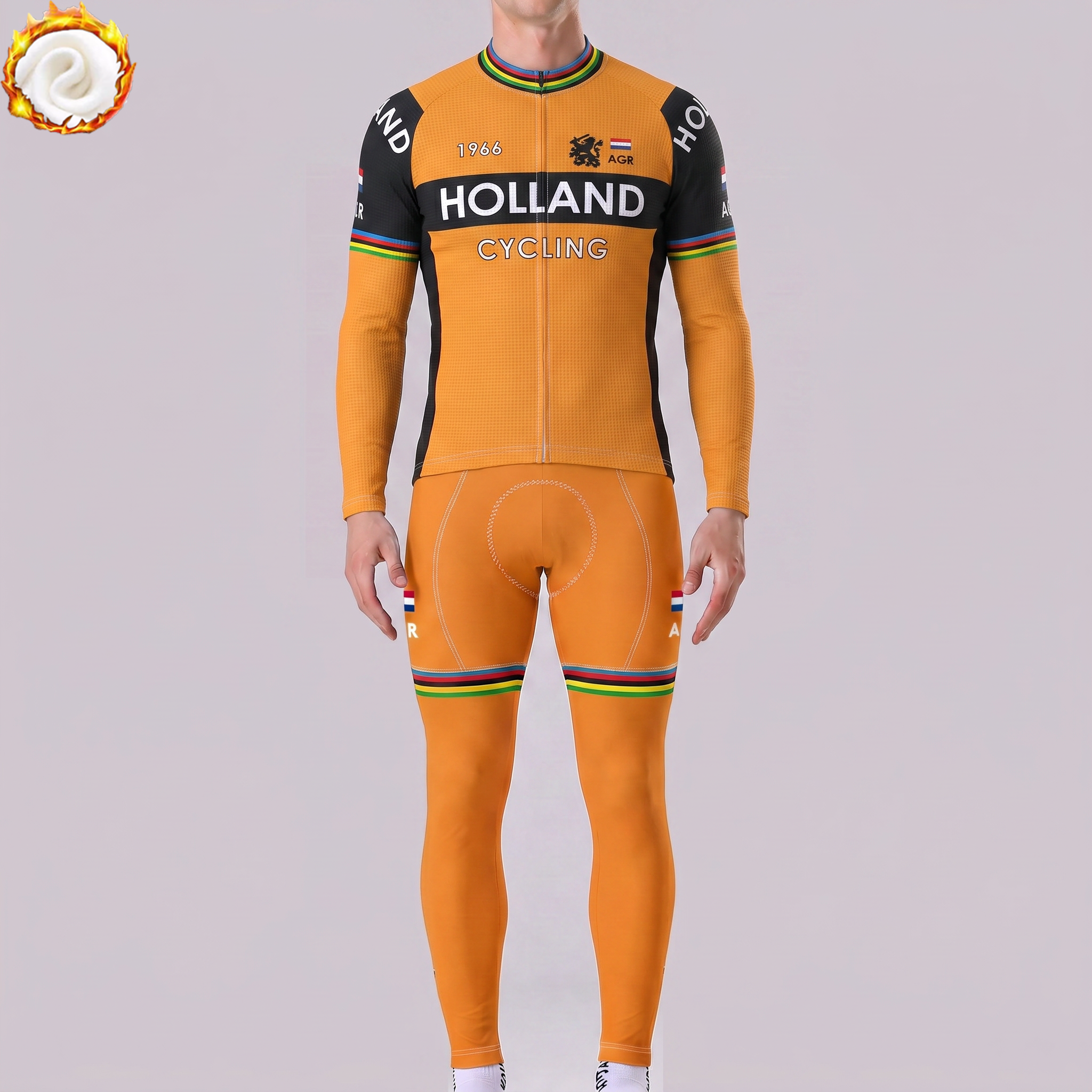 1966 Holland Fleece Long Sleeves Cycling Kits