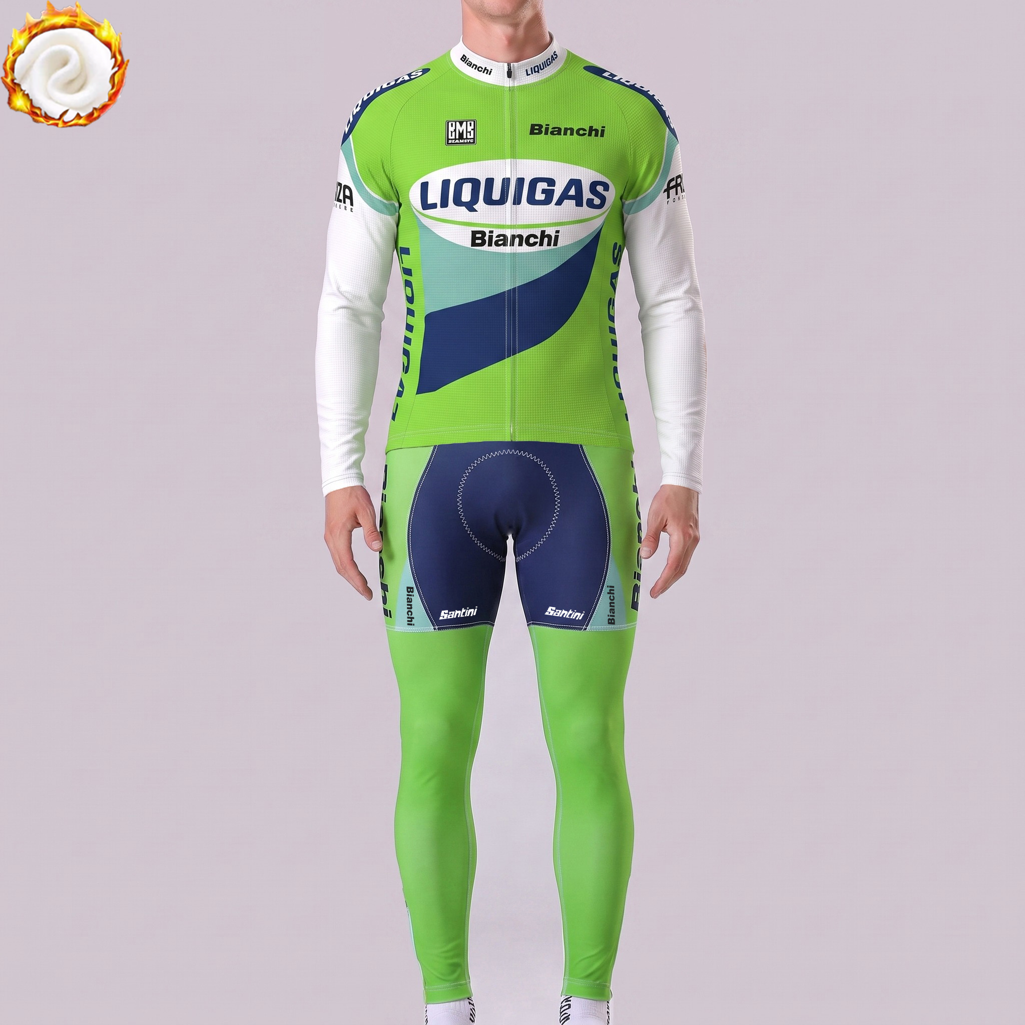 2009 Liquigas Fleece Long Sleeves Cycling Kits