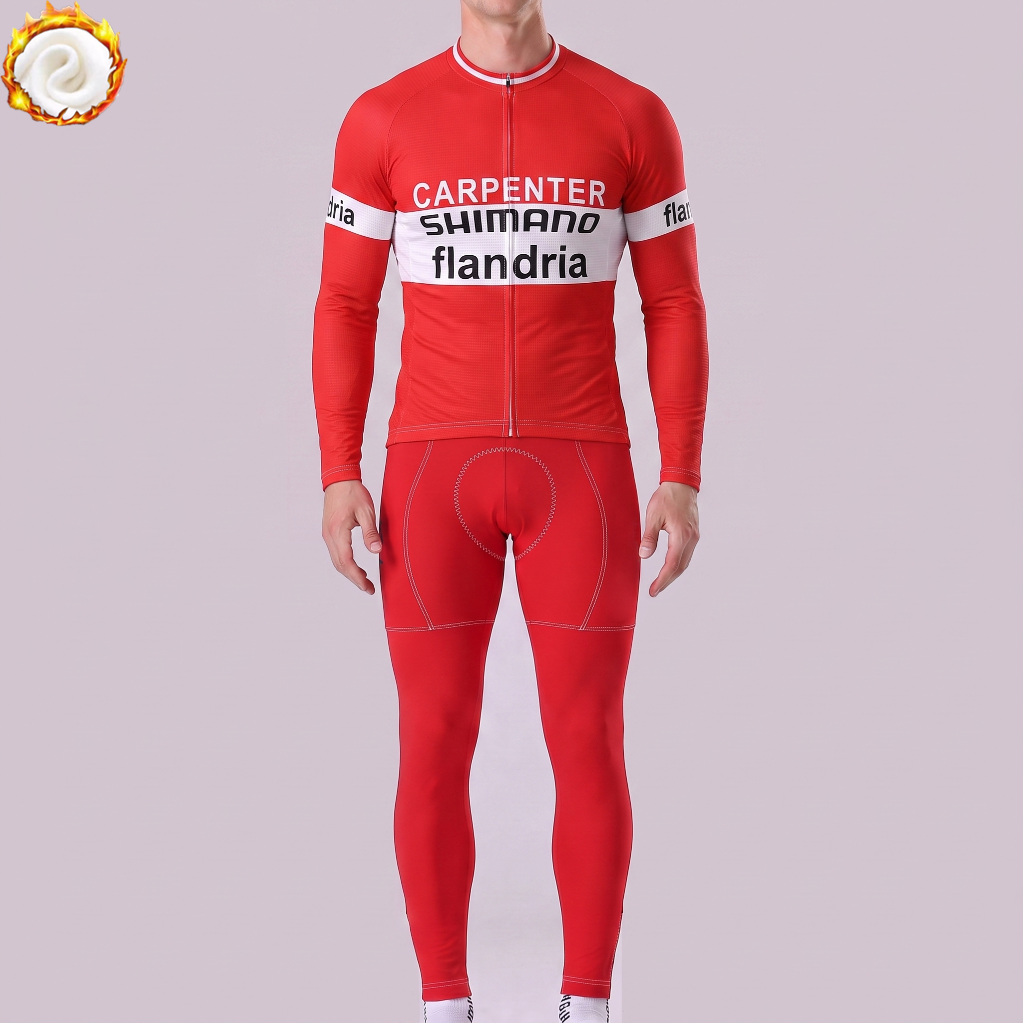 1973 Flandria Fleece Long Sleeves Cycling Kits