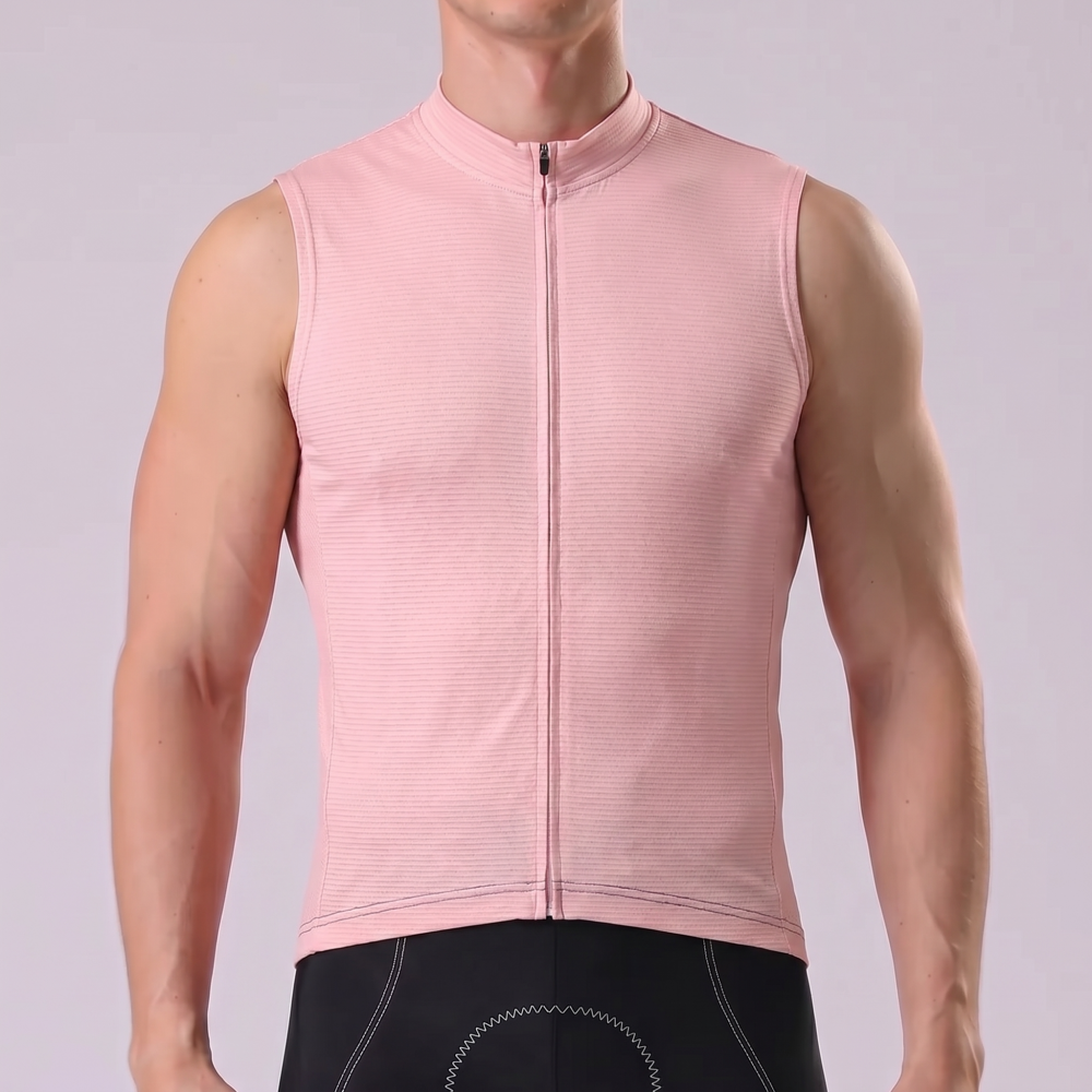 Macaron Pink Sleeveless Cycling Jersey
