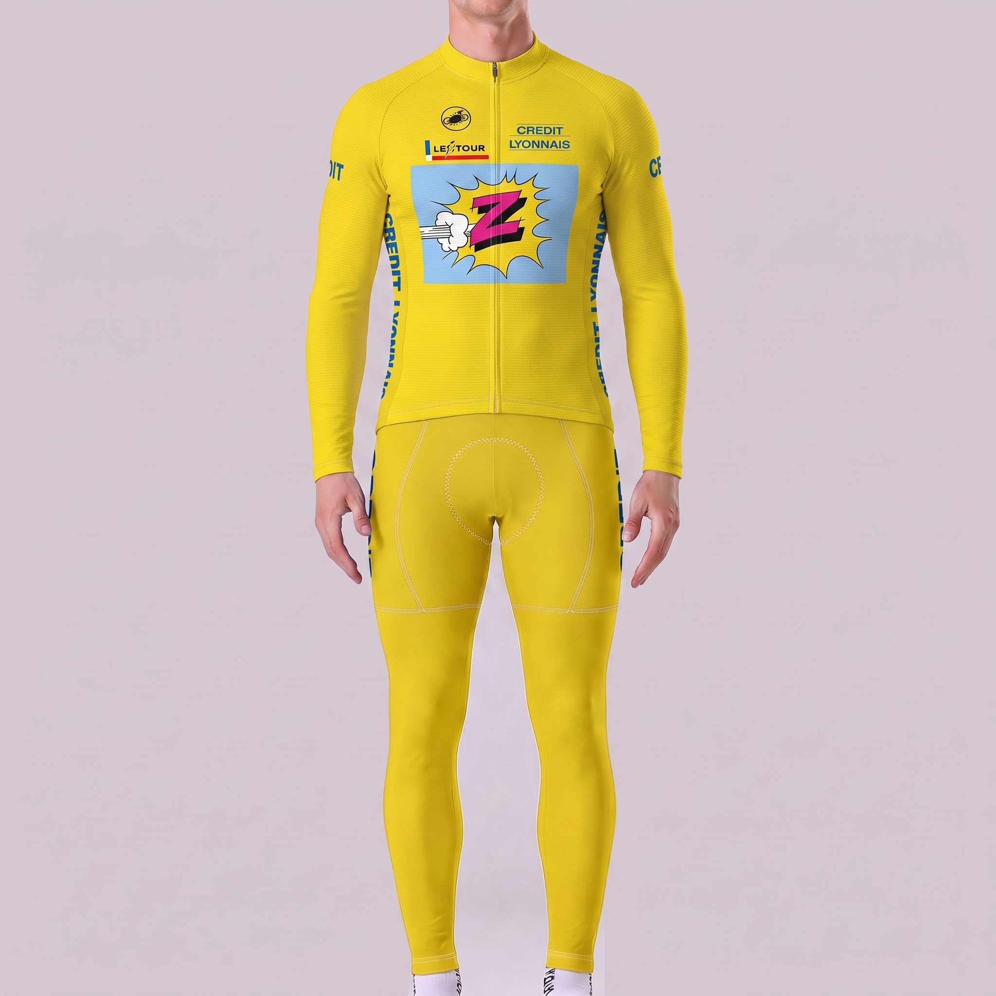 1990 Z Yellow Long Sleeves Cycling Kits