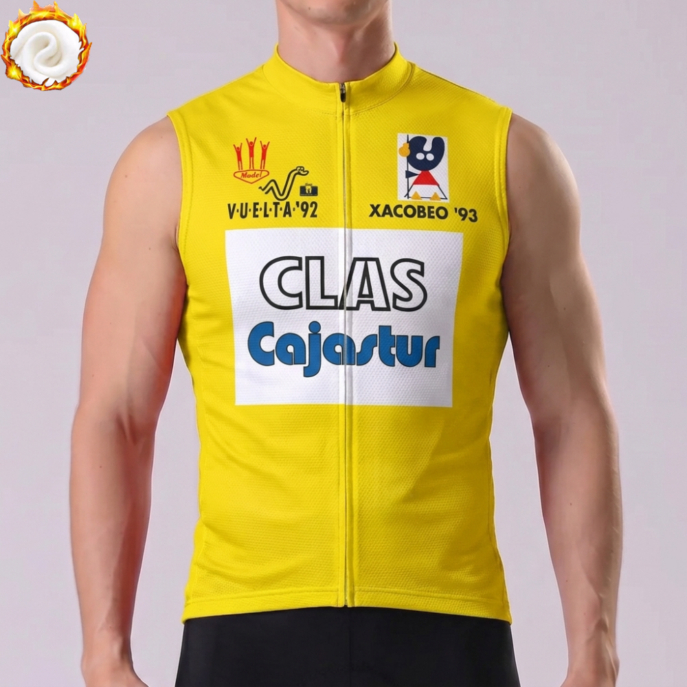 1992 CLAS Cajastur Fleece Sleeveless Cycling Jersey