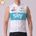 2018 Sky Data Print Fleece Sleeveless Cycling Jersey