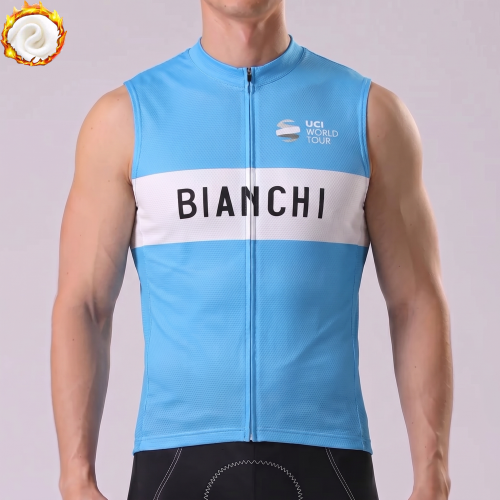 UCI BOOS Bianchi Fleece Sleeveless Cycling Jersey
