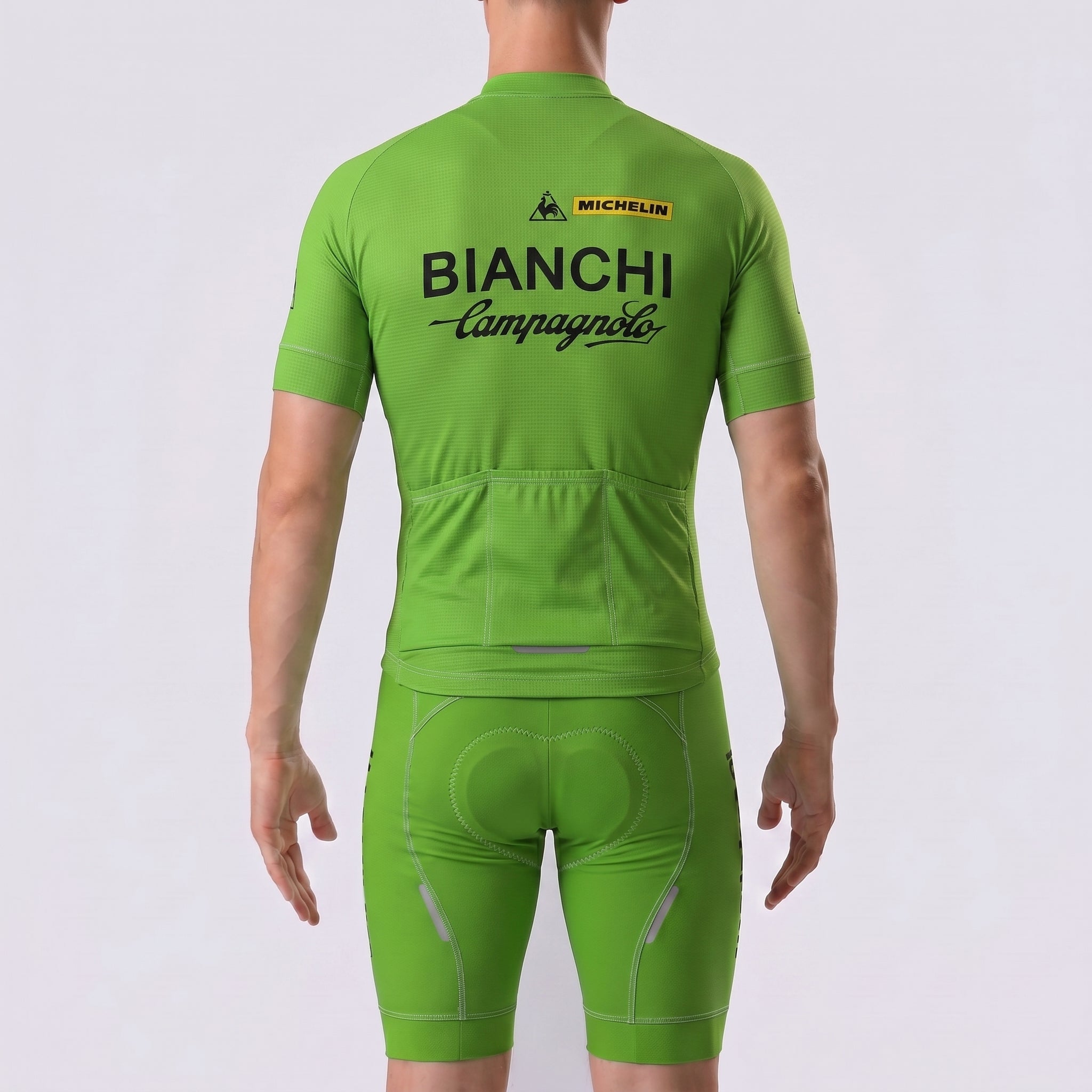 Green Bianchi Short Sleeves Cycling Kits
