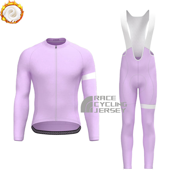 Macaron purple Fleece Long Sleeves Cycling Kits