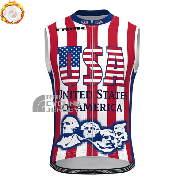 UNITED STATE OF AMERICA Fleece Sleeveless Cycling Jersey