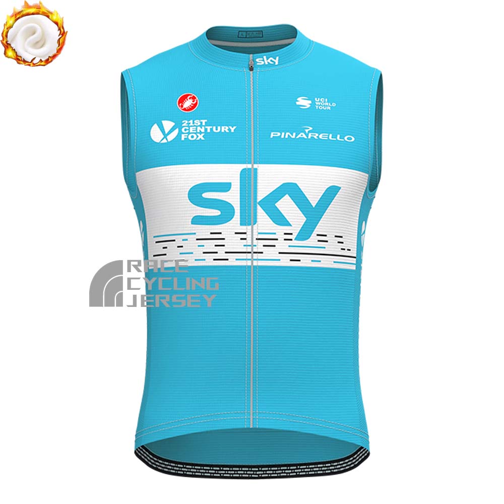 2018 Sky Rapha Fleece Sleeveless Cycling Jersey