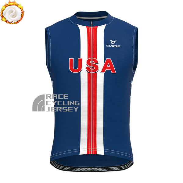 USA Fleece Sleeveless Cycling Jersey