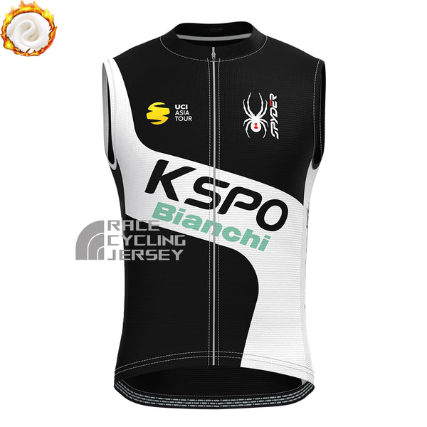 KSPO Bianchi Fleece Sleeveless Cycling Jersey