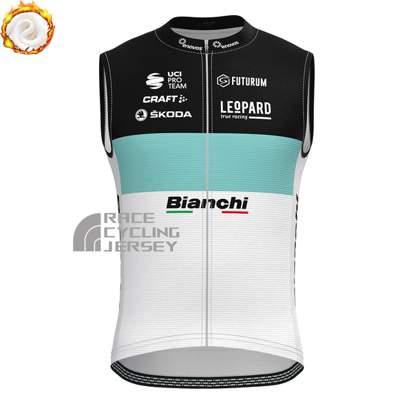 Leopard Bianchi Fleece Sleeveless Cycling Jersey