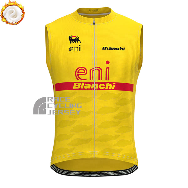 Eni Bianchi Fleece Sleeveless Cycling Jersey