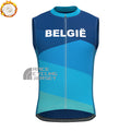 Belgium Blue Fleece Sleeveless Cycling Jersey
