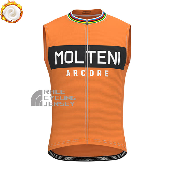 Orange MOLTENI Fleece Sleeveless Cycling Jersey
