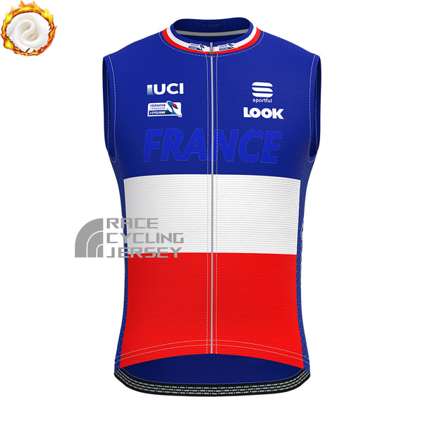 France FDJ Fleece Sleeveless Cycling Jersey