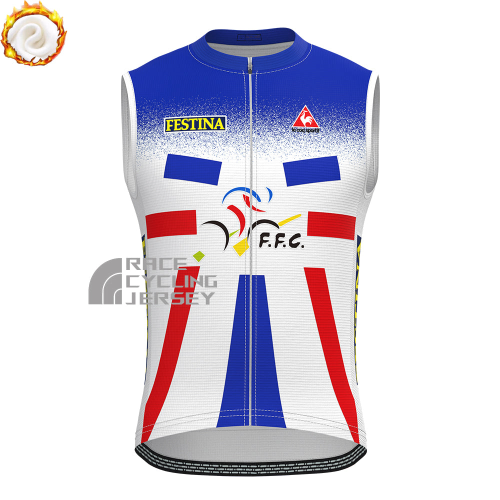 1994 France Fleece Sleeveless Cycling Jersey