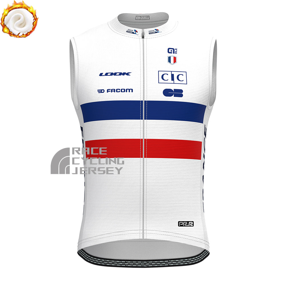 France CIC Fleece Sleeveless Cycling Jersey