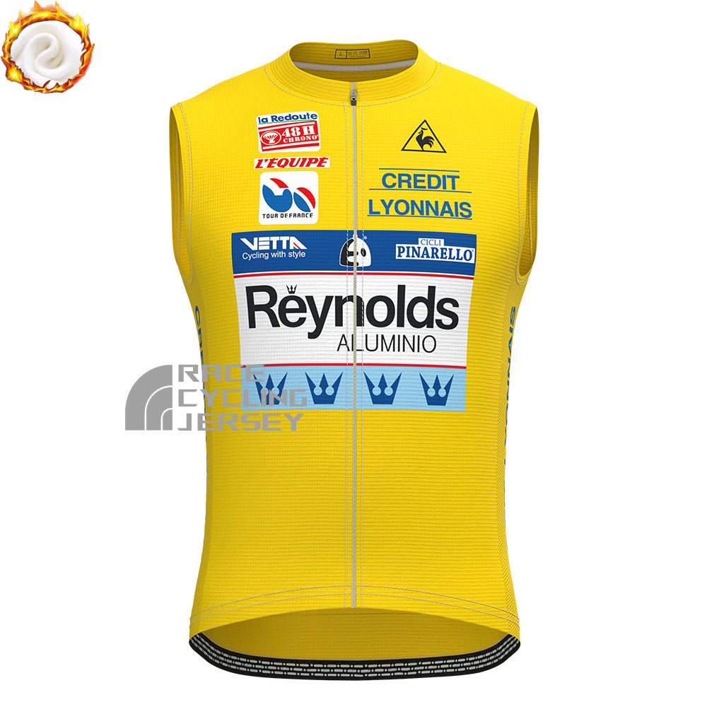 1988 Reynolds Yellow Fleece Sleeveless Cycling Jersey