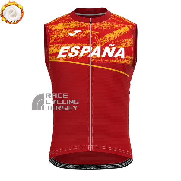 ESPANA Red Fleece Sleeveless Cycling Jersey