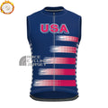 USA Stripes Fleece Sleeveless Cycling Jersey