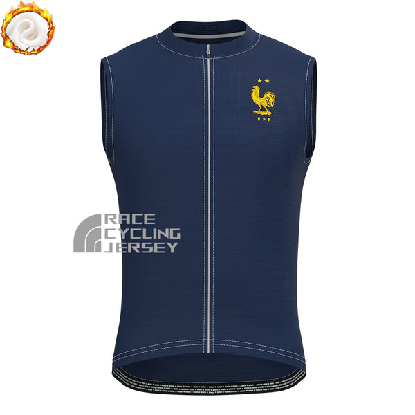 France Fleece Sleeveless Cycling Jersey