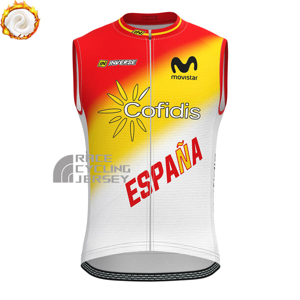 ESPANA Cofidis Fleece Sleeveless Cycling Jersey