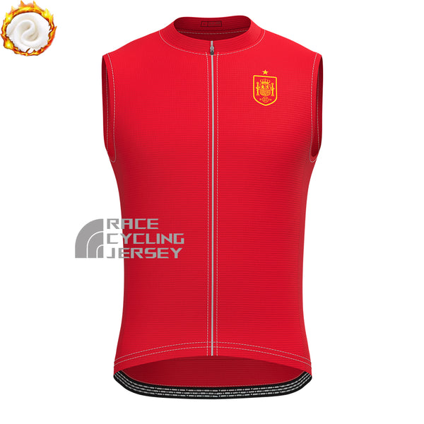 Spain Fleece Sleeveless Cycling Jersey