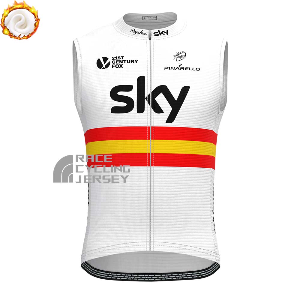 2016 Sky Rapha Fleece Sleeveless Cycling Jersey