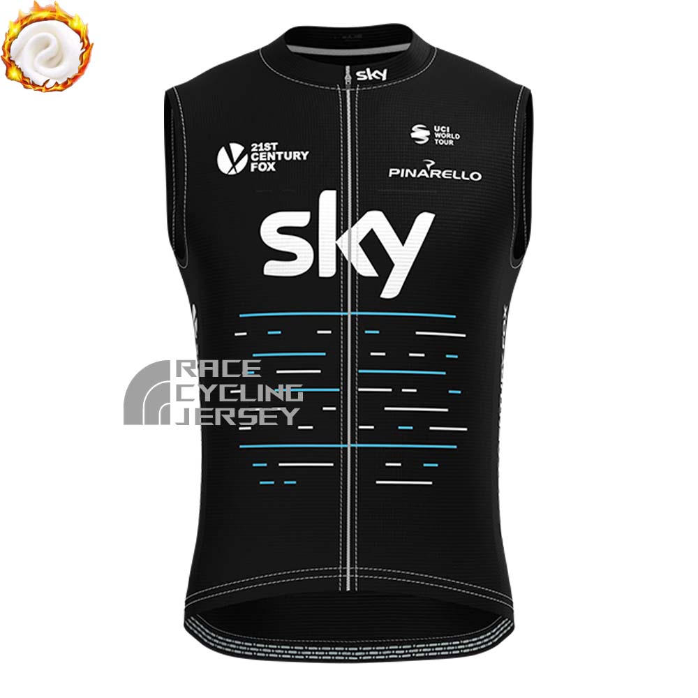 2017 Sky Castelli Fleece Sleeveless Cycling Jersey