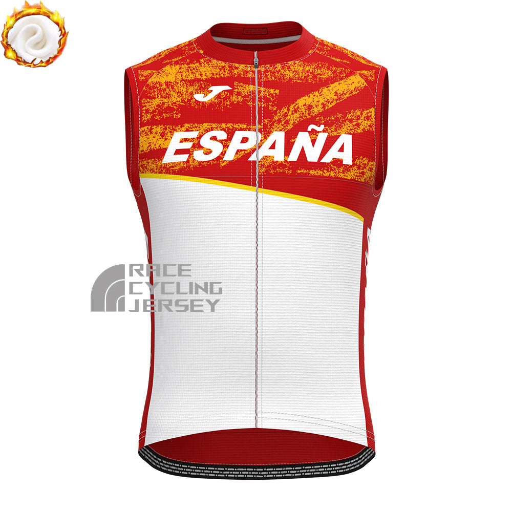 ESPANA White Fleece Sleeveless Cycling Jersey