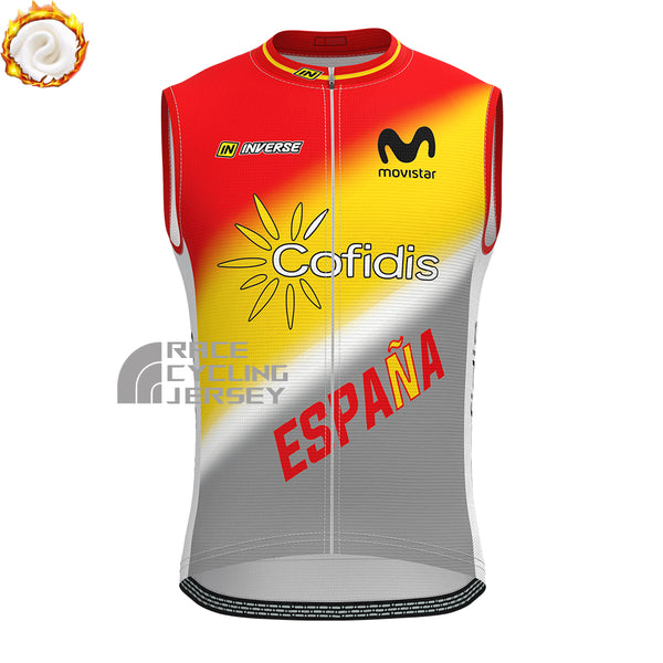 ESPANA movistar Fleece Sleeveless Cycling Jersey