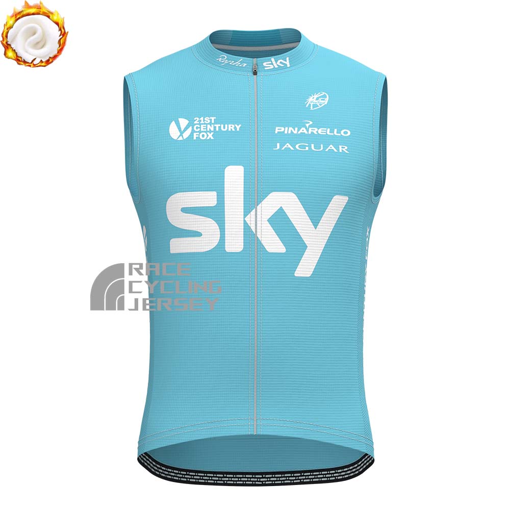 2015 Sky Rapha Fleece Sleeveless Cycling Jersey